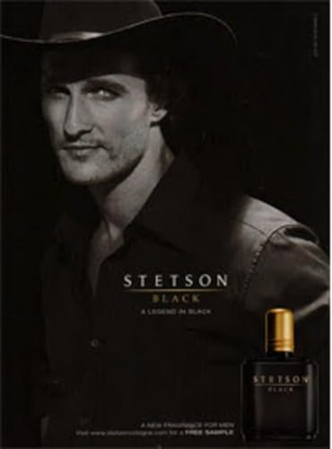 Stetson Black Men's Cologne, Woody Spicy Scent with Sandalwood and Suede