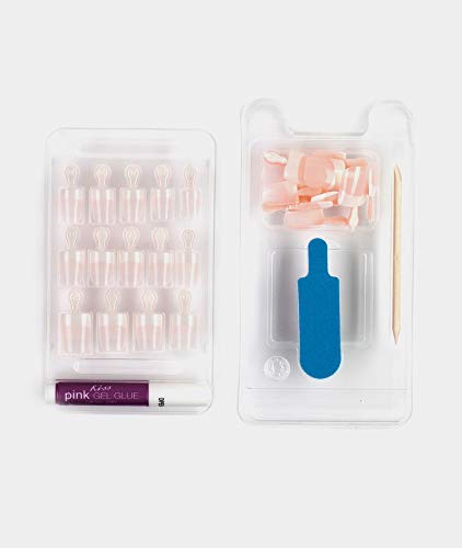KISS Salon Acrylic French Nails Kit, Real Short, 6 Pack