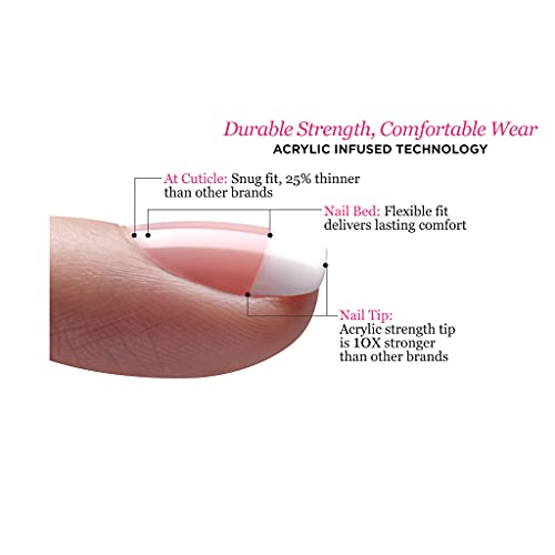 KISS Salon Acrylic French Nails Kit, Pet Peeve Real Short, Pink, 28 Count, 3 Pack
