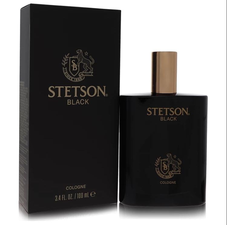 Stetson Black Men's Cologne, Woody Spicy Scent with Sandalwood and Suede