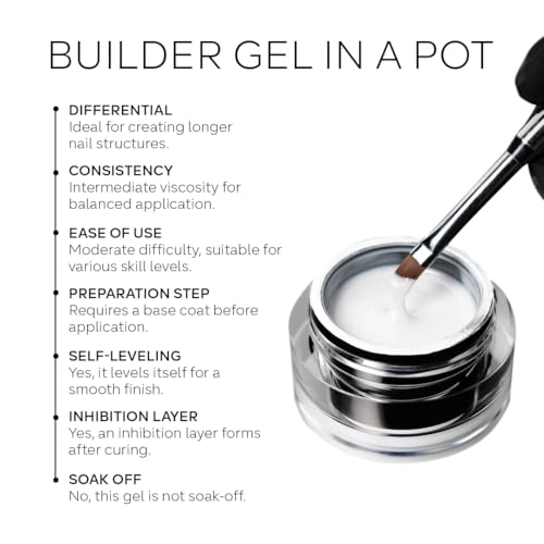 PINK MASK Builder Gel in a Pot 30g for Nail Extensions and Strengthening