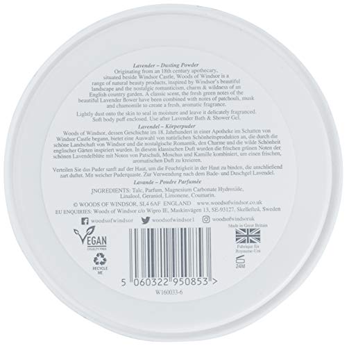 Woods of Windsor Lavender Body Dusting Powder with Puff, 3.5 oz