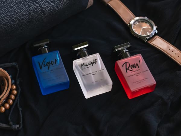 RawChemistry Pheromone-Infused Cologne Men Set - Raw, Vigor & Midnight