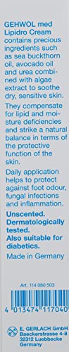 Gehwol Med Lipidro Cream for Dry to Very Dry Feet, 2.6 fl oz