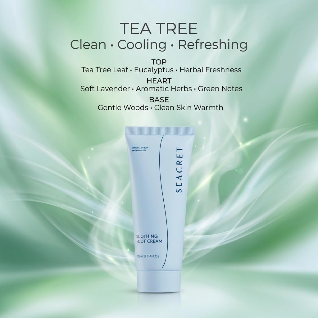 SEACRET Dead Sea Foot Cream with Tea Tree Oil for Dry, Cracked Heels