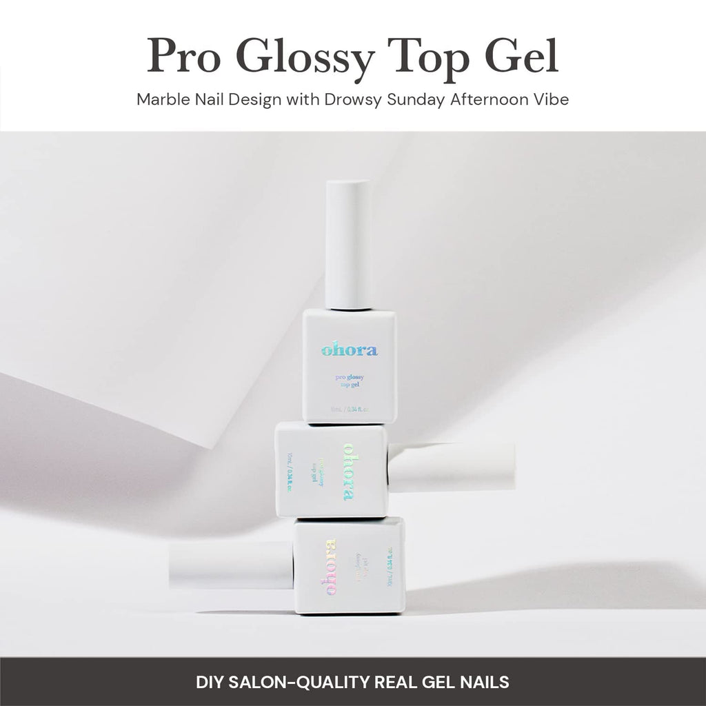 ohora Pro Glossy Top Gel Semi-Cured Gel Nail Strips Nail Art Set