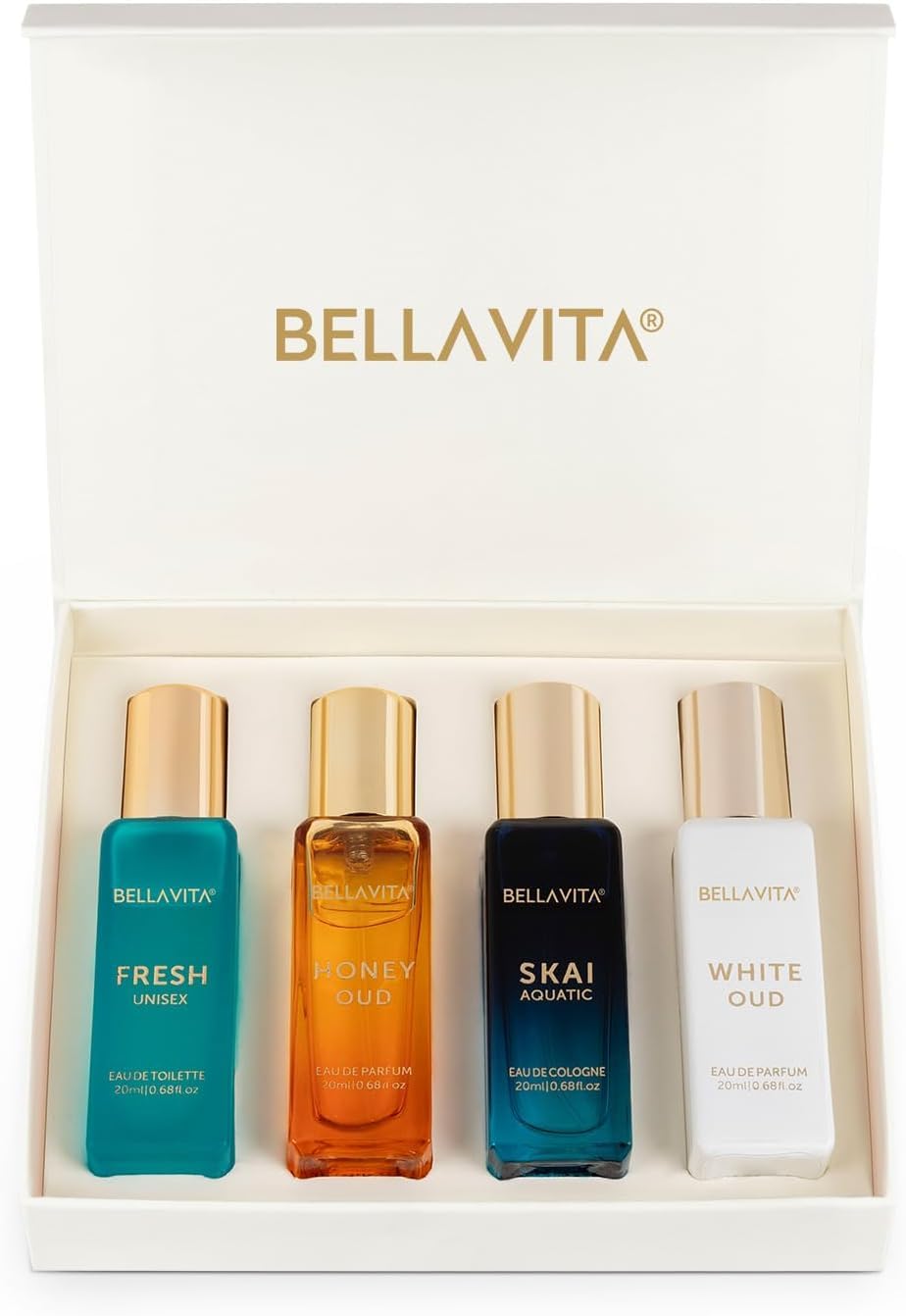 Bellavita Luxury Unisex Perfume Gift Set, White Oud, Skai & Fresh, 3 x 80ml