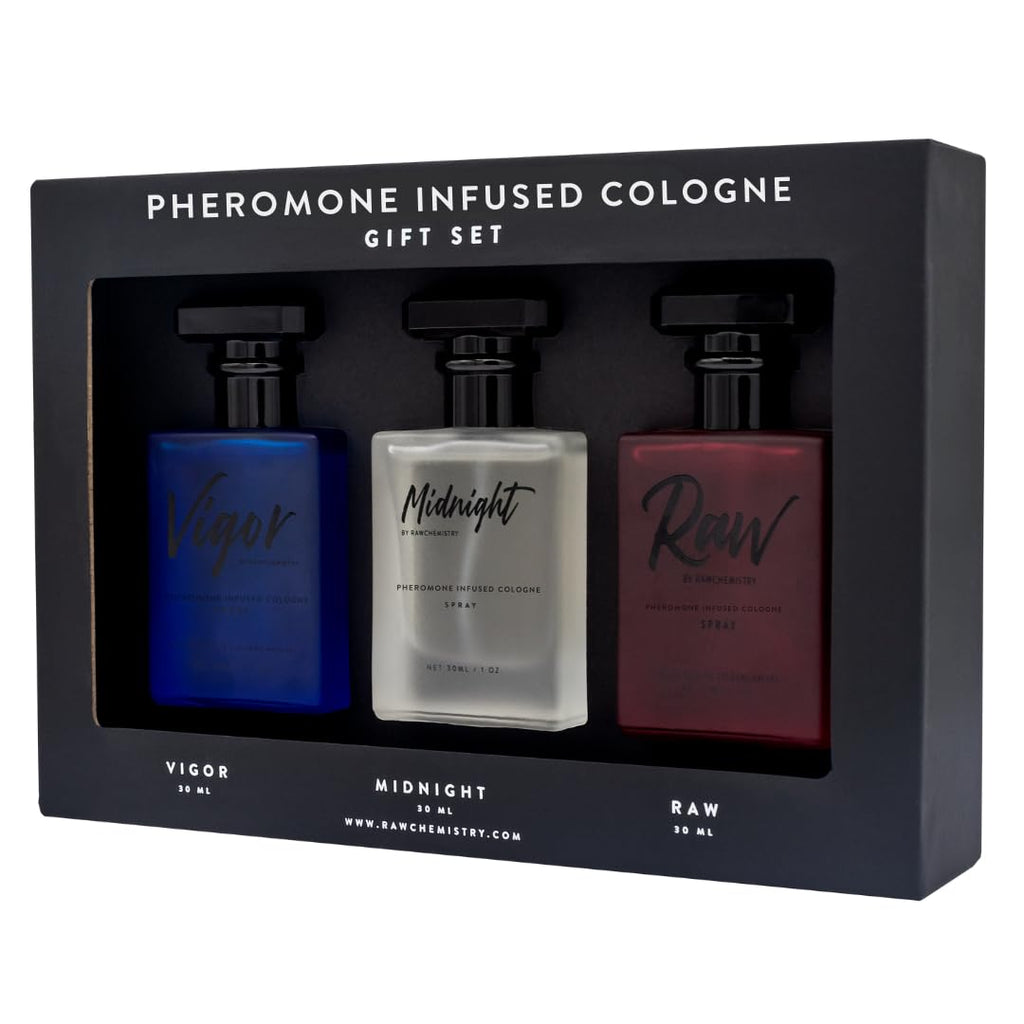 RawChemistry Pheromone-Infused Cologne Men Set - Raw, Vigor & Midnight