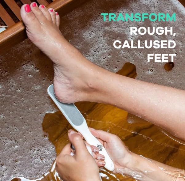 Dermasuri Callus Remover Foot Scrub & Reusable Deluxe Foot File Kit