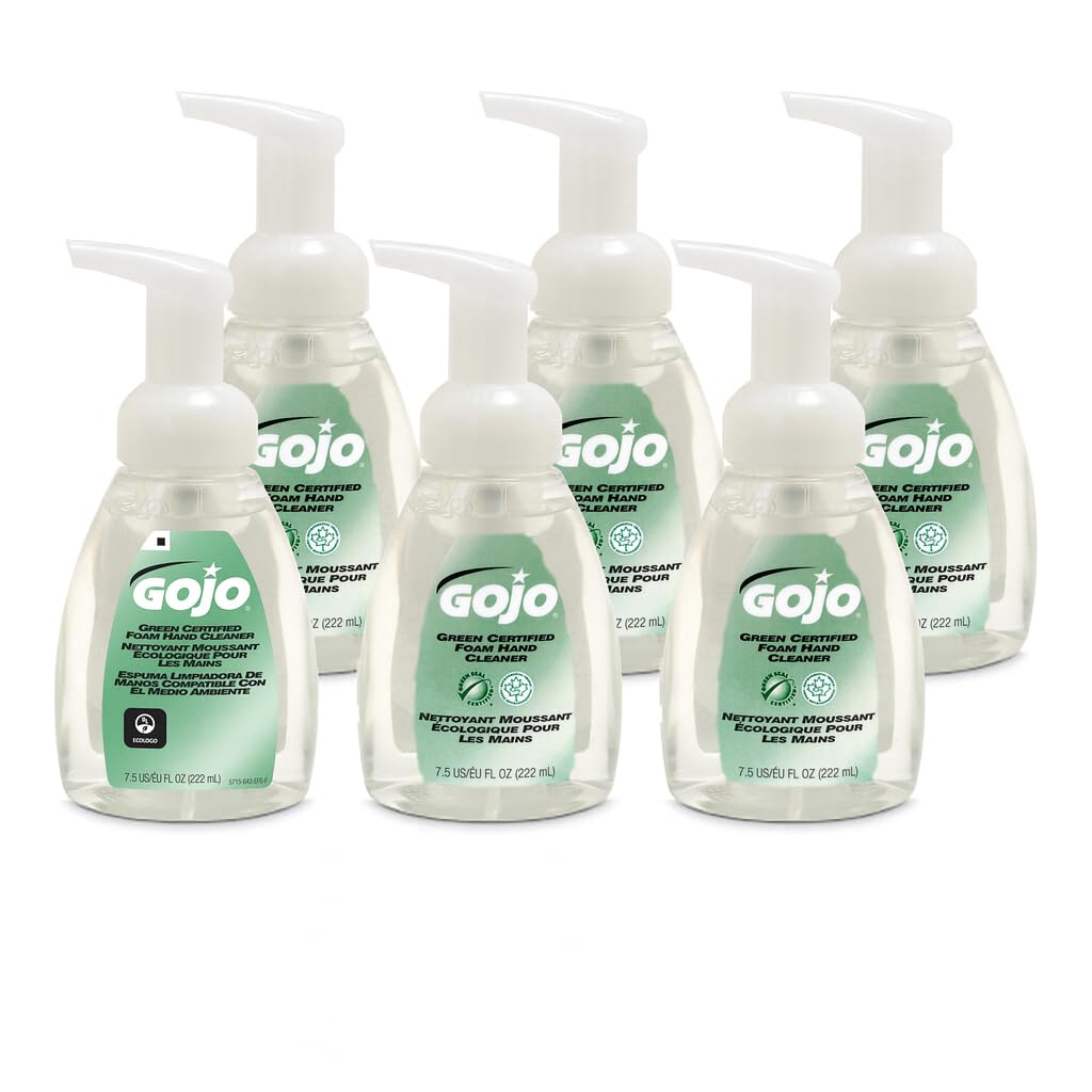 GOJO Fragrance-Free Foam Soap Pump Bottles, 6-Pack, 7.5 fl oz