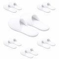 Spa Slippers Disposable Closed-Toe Non-Slip Coral Fleece, 6 Pairs