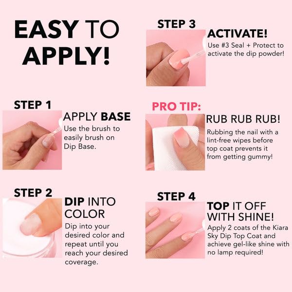 Kiara Sky Liquid Dip Essential Steps 1-4 Nail System