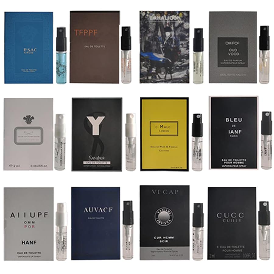 Men's Designer Cologne Sample Set, 12 Fragrance Vials