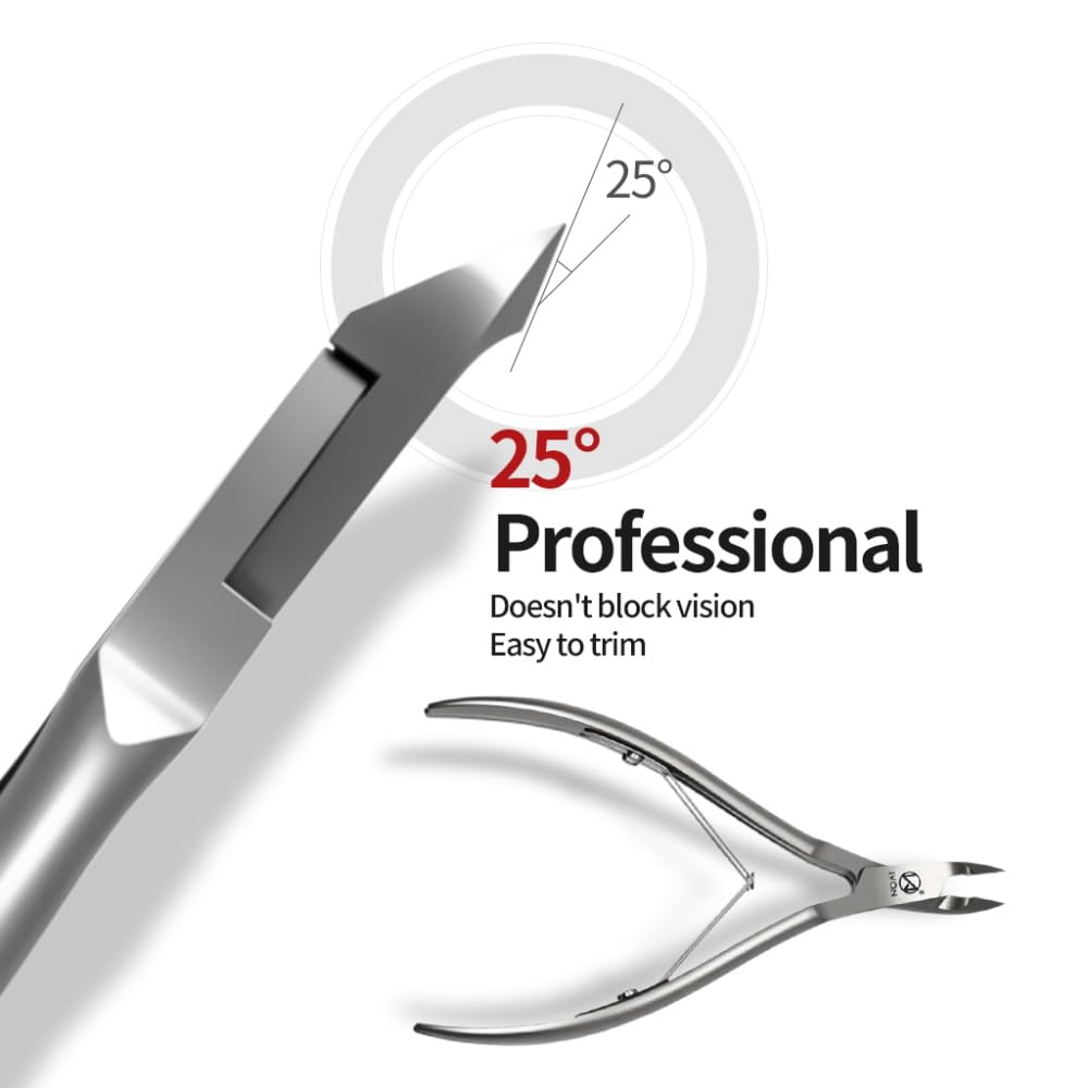 IVON Salon-Quality Stainless Steel Cuticle Trimmer, Precision Nail Care Tool