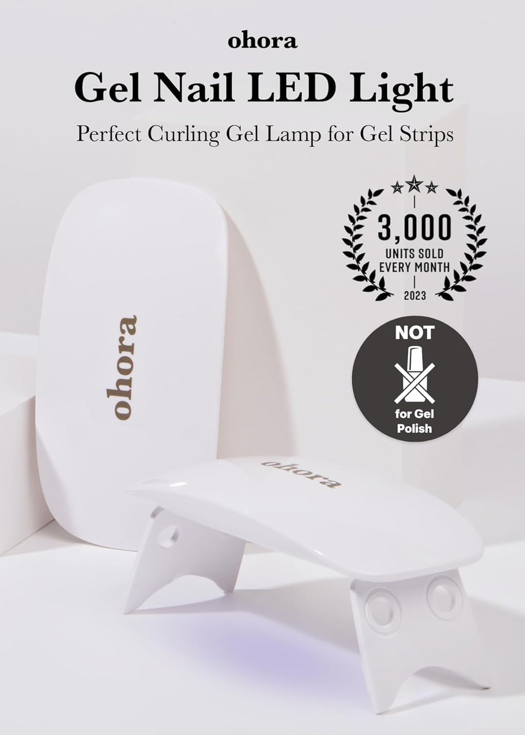 ohora Care White LED Lamp for Gel Nail Strips, 6W Portable Curing Lamp