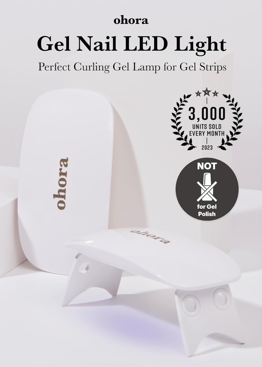 ohora Care White LED Lamp for Gel Nail Strips, 6W Portable Curing Lamp