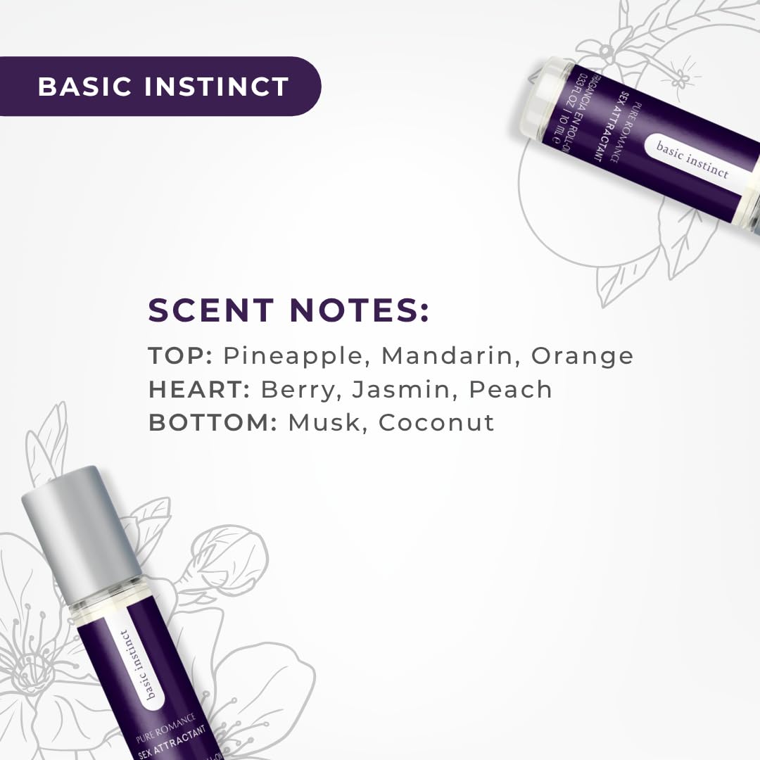 Pure Romance Basic Instinct Pheromone Roll-On Perfume, 0.35 fl oz