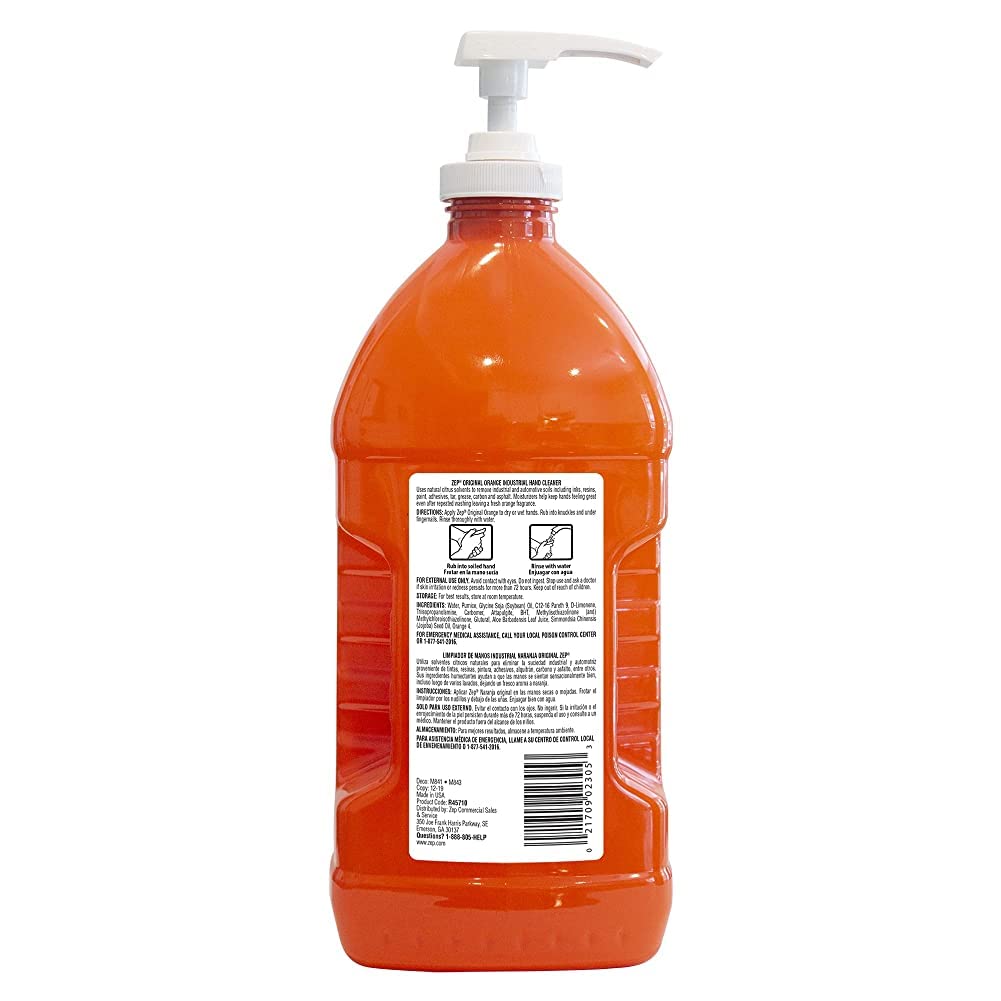 Zep Original Orange Heavy-Duty Hand Cleaner with Pumice, 48 Fl Oz, 6-Pack