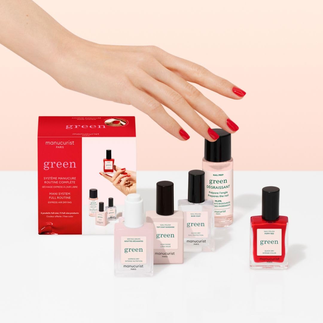 Manucurist Green System Poppy Red Nail Polish Manicure Kit