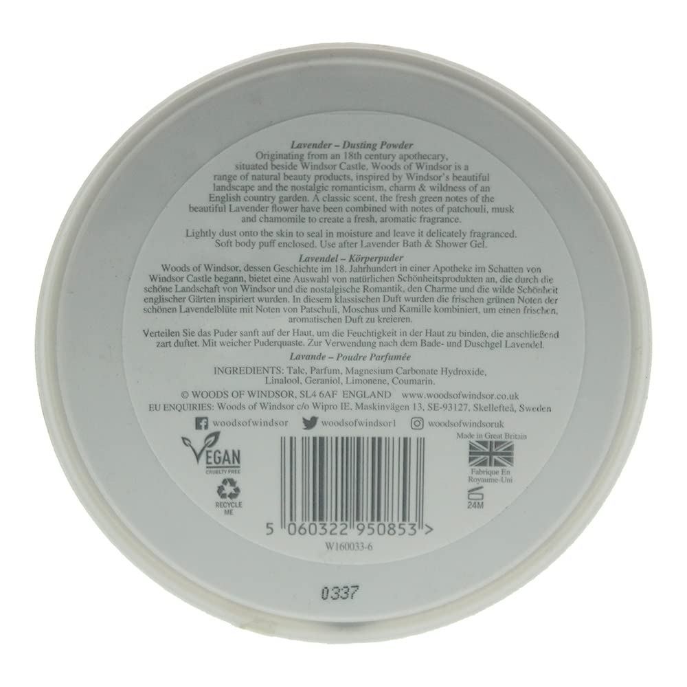 Woods of Windsor Lavender Body Dusting Powder with Puff, 3.5 oz