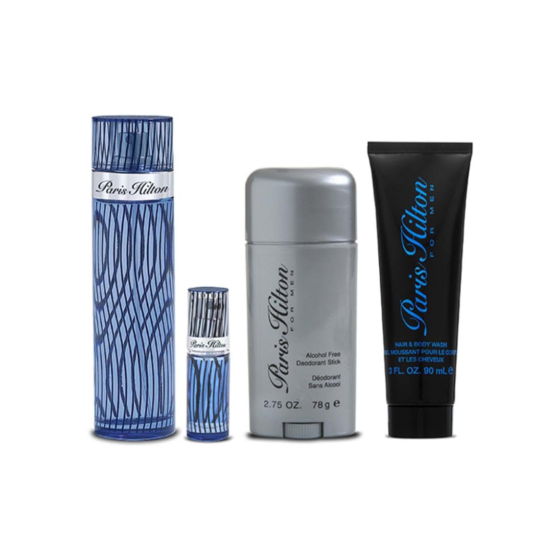 Paris Hilton Eau de Toilette Cologne for Men 4-Piece Gift Set