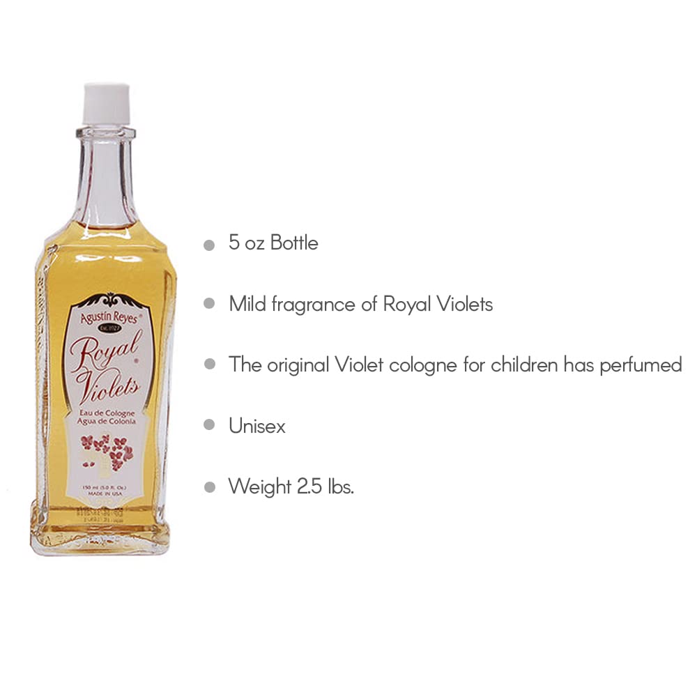 Royal Violets by Agustin Reyes Agua de Colonia Cologne, Pack of 3, 5 oz