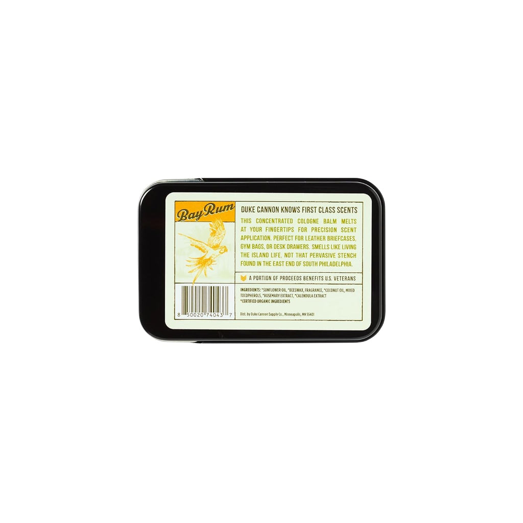 Duke Cannon Bay Rum Solid Cologne Balm for Men, 1.5 oz
