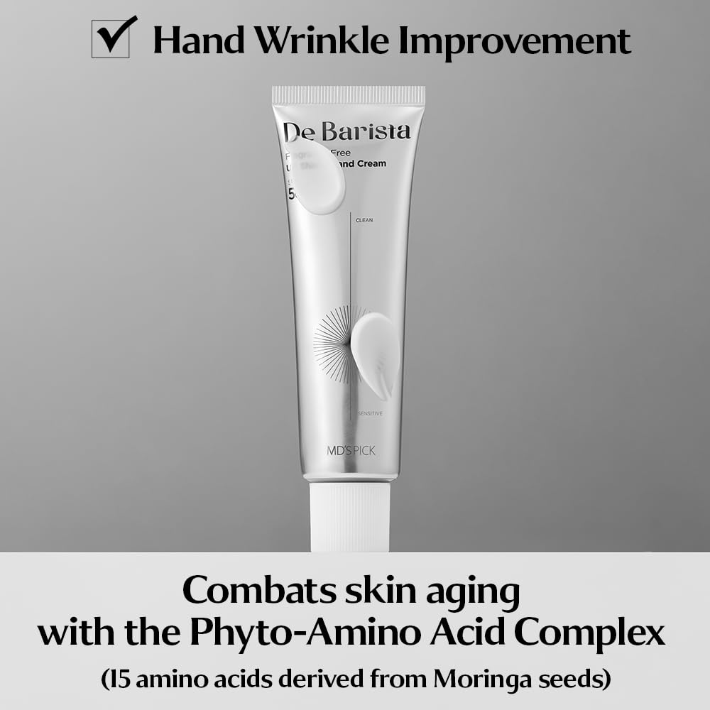 De Barista Hand Cream SPF50+ PA++++ Fragrance-Free Vegan Moisturizer