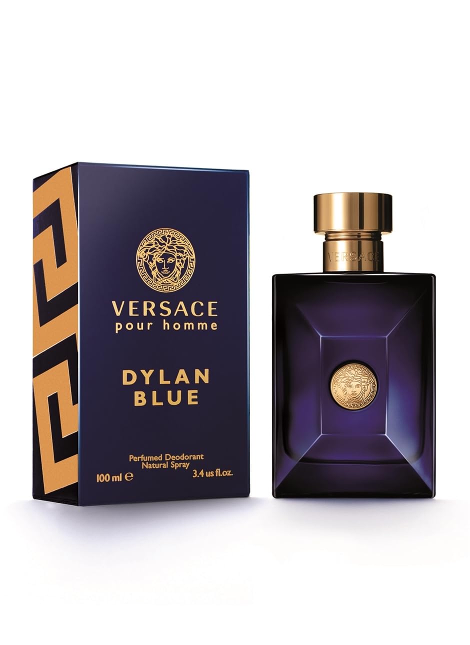 Versace Pour Homme Dylan Blue Perfumed Deodorant Spray for Men, 3.4 oz