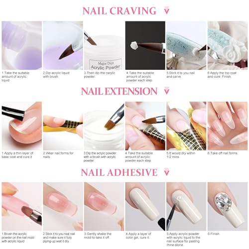 Acrylic Nail Kit Starter Set with Nail Drill, UV Lamp and Nail Art Tools