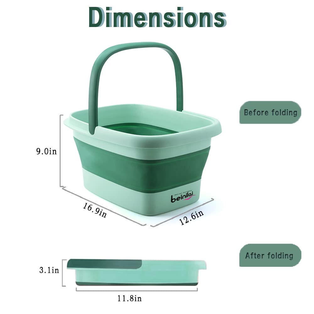 Collapsible Foot Bath Basin with Handles and Massage Acupoints