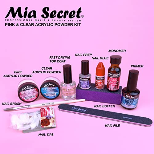 Mia Secret Acrylic Nail Starter Kit with Powders, Monomer and Tools