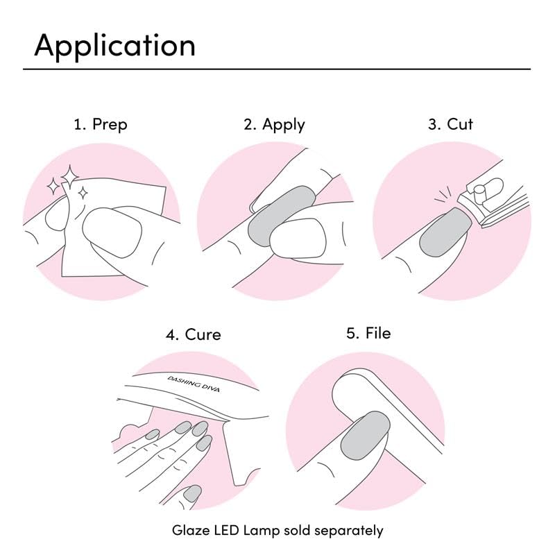 Dashing Diva Glaze Semi-Cured Gel Nail Strip 3-in-1 Kit