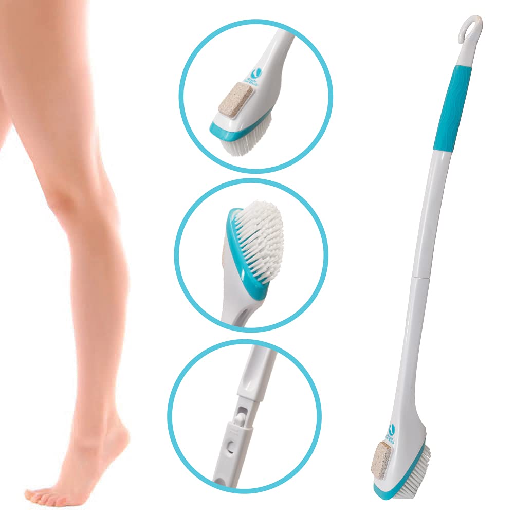 Miracle Foot Brush with Long Handle, Pumice Stone and Shower Grip