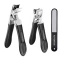 Fotiwesd Black Nail Clippers with Wide Jaw and Angled Design