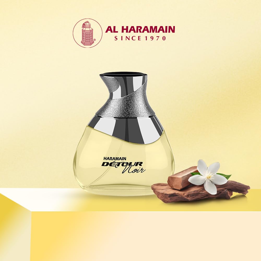 Al Haramain Detour Noir Eau de Parfum Spray for Unisex, 3.33 oz