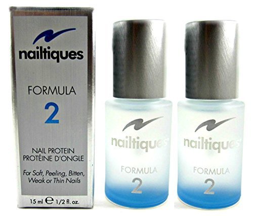 Nailtiques Nail Protein Formula 2, 0.5 Fl Oz Bottles, Pack of 2