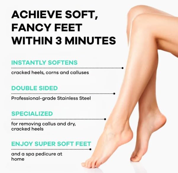 Dermasuri Callus Remover Foot Scrub & Reusable Deluxe Foot File Kit