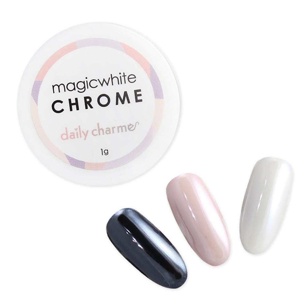 Daily Charme Magic White Pearlescent Nail Chrome Powder, 1g