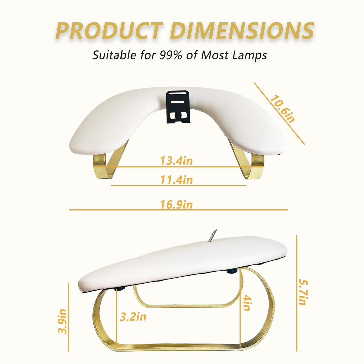 Rotating Phone Holder Nail Arm Rest with U-Shaped PU Leather Cushion