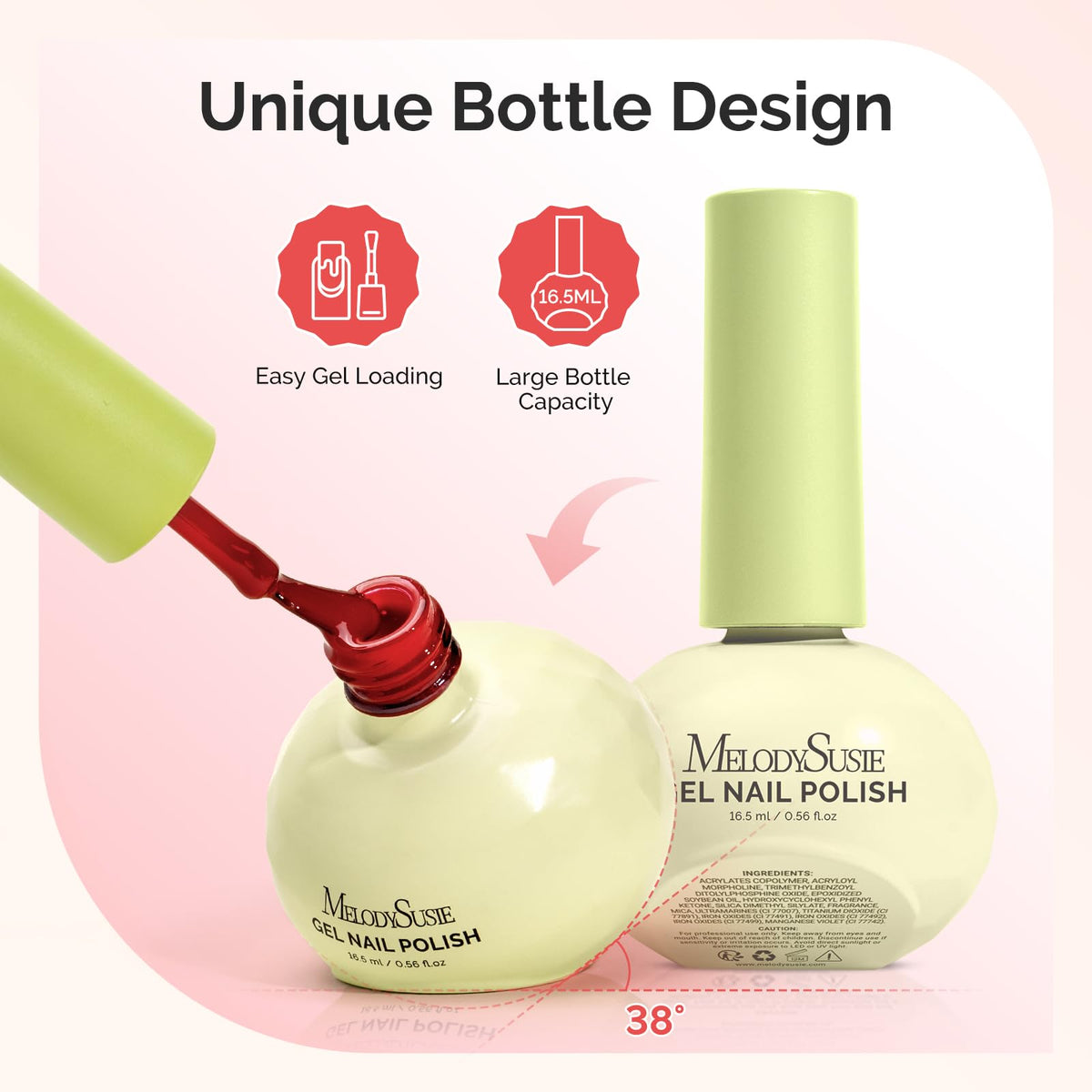 MelodySusie TPO & HEMA-Free Plant-Based Gel Nail Polish Set, 6 Colors