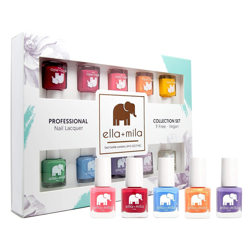 ella+mila Nail Polish Set for Kids, 10-Color Vegan Quick-Dry Collection