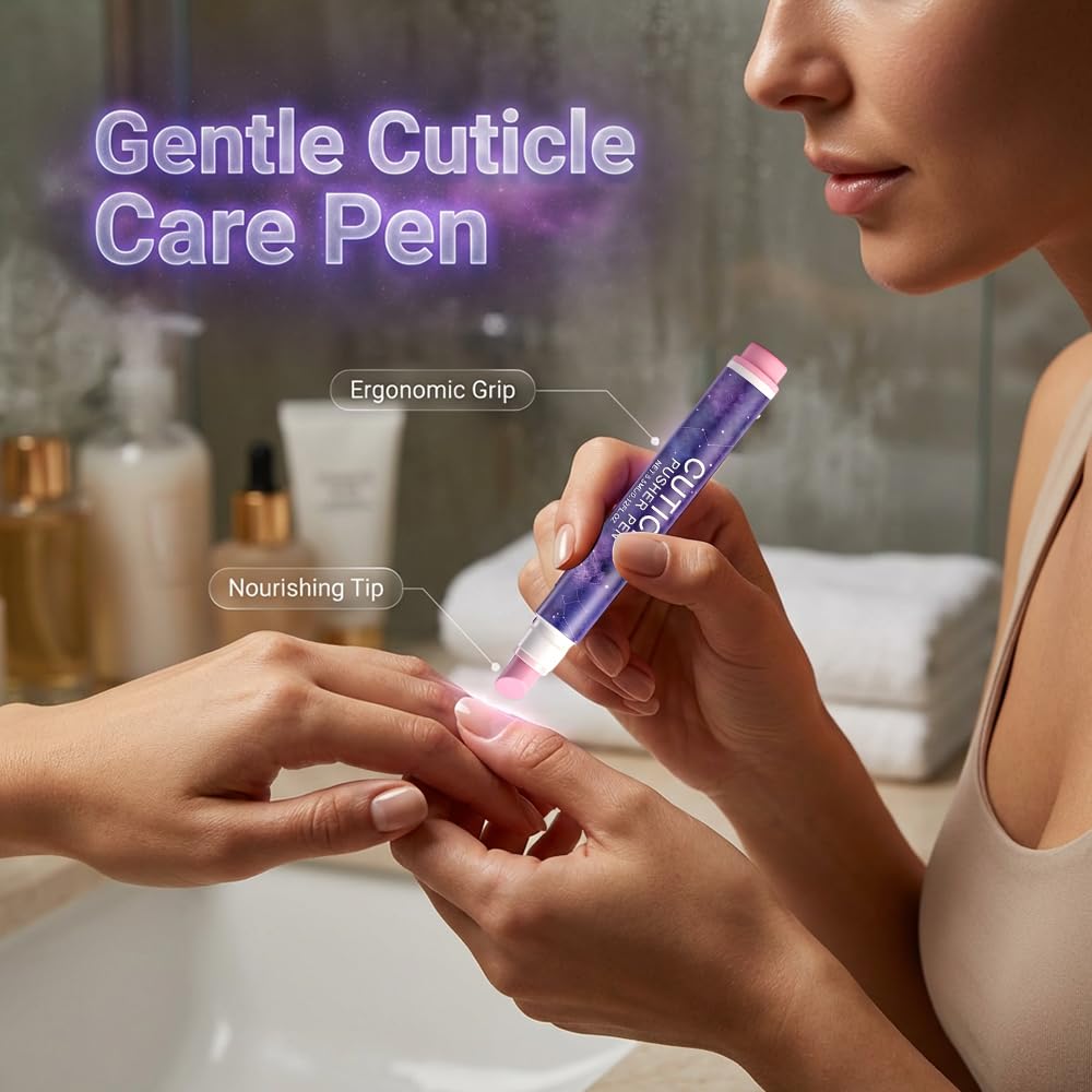 4-in-1 Cuticle Pusher Pen with Micro-Dosing Oil and Ceramic Tip