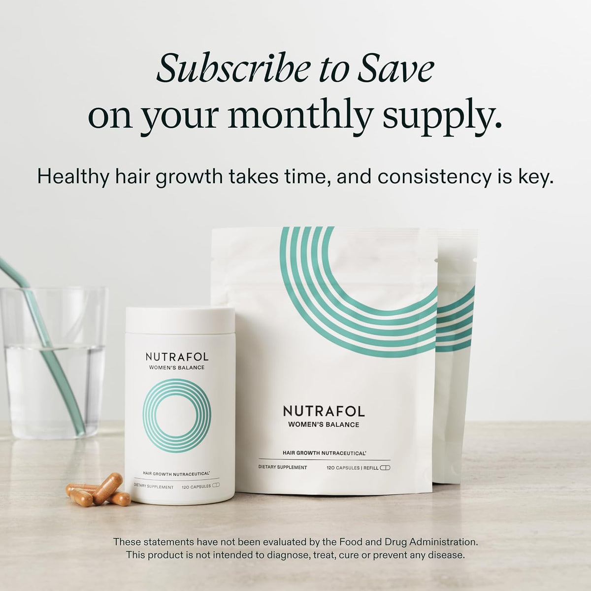 Nutrafol Women's Balance Hair Growth Supplements, 120 Count