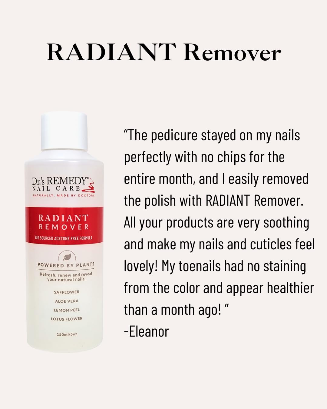 Non-Acetone Botanical Nail Polish Remover for Nails and Cuticles