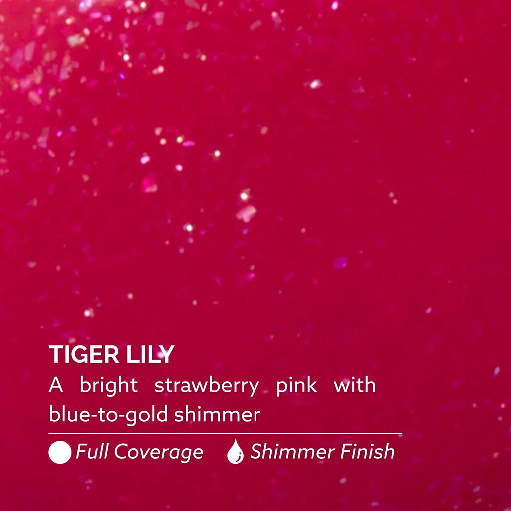 Dazzle Dry Nail Lacquer Step 3 – Tiger Lily Strawberry Pink Shimmer
