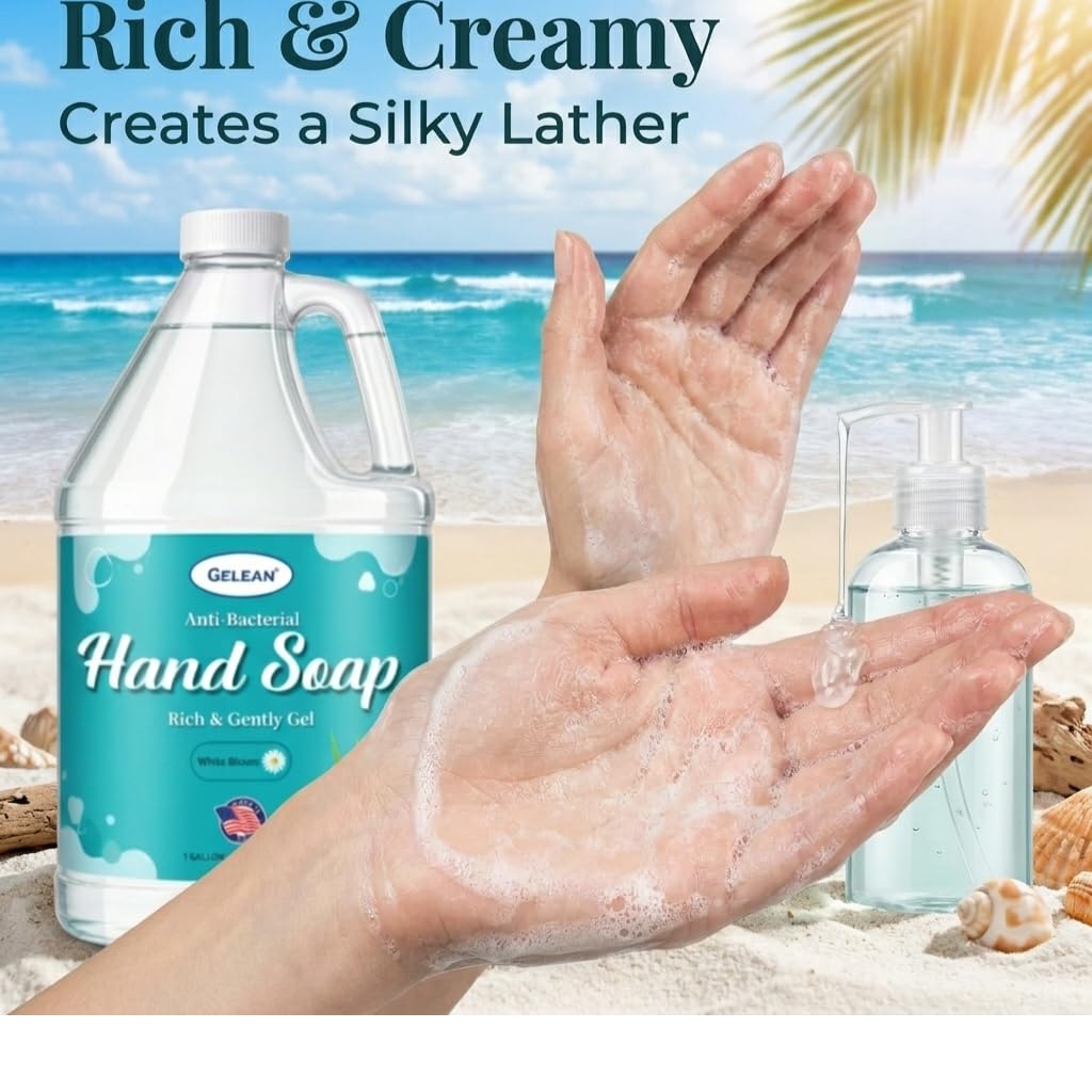 Liquid Gel Hand Soap with Aloe Vera, pH Balanced, 128 Fl Oz Refill Jug