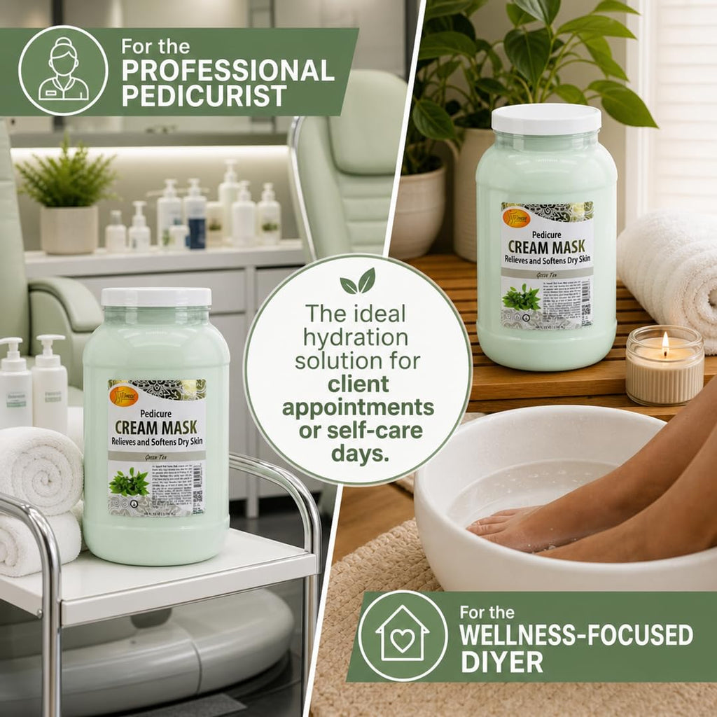 SPA REDI Green Tea Pedicure Mask with Hyaluronic Acid & Comfrey, 128 oz