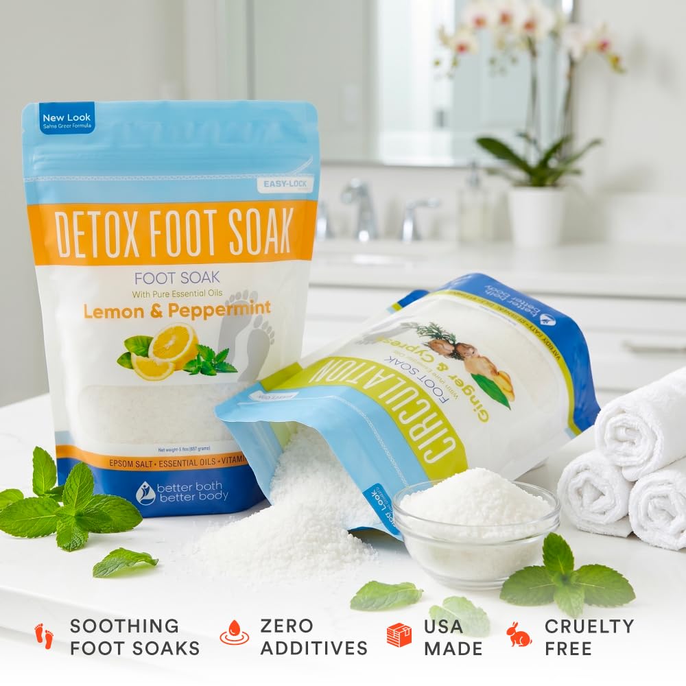 2-Pack Epsom Salt Foot Soak Bundle with Essential Oils
