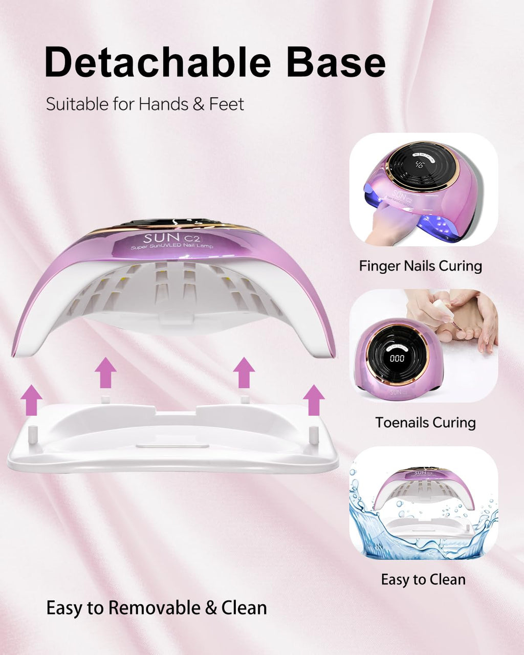 MIRAGE LAYON UV LED Nail Lamp, 288W Gel Polish Dryer with 63 LED Beads